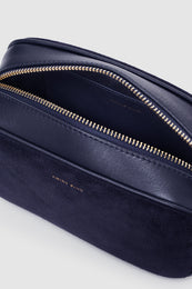 ANINE BING Elly Camera Bag - Navy Suede - inside view