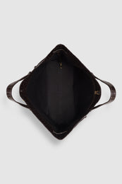 ANINE BING Elly Tote Embossed - Dark Brown - detail view
