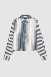 ANINE BING Essie Cropped Shirt - Maritime Stripe - front view