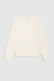 ANINE BING Harry Shrunken Signet Sweatshirt - Ecru - front view
