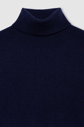 ANINE BING Jackson Turtleneck Sweater - Midnight Blue - detail vew