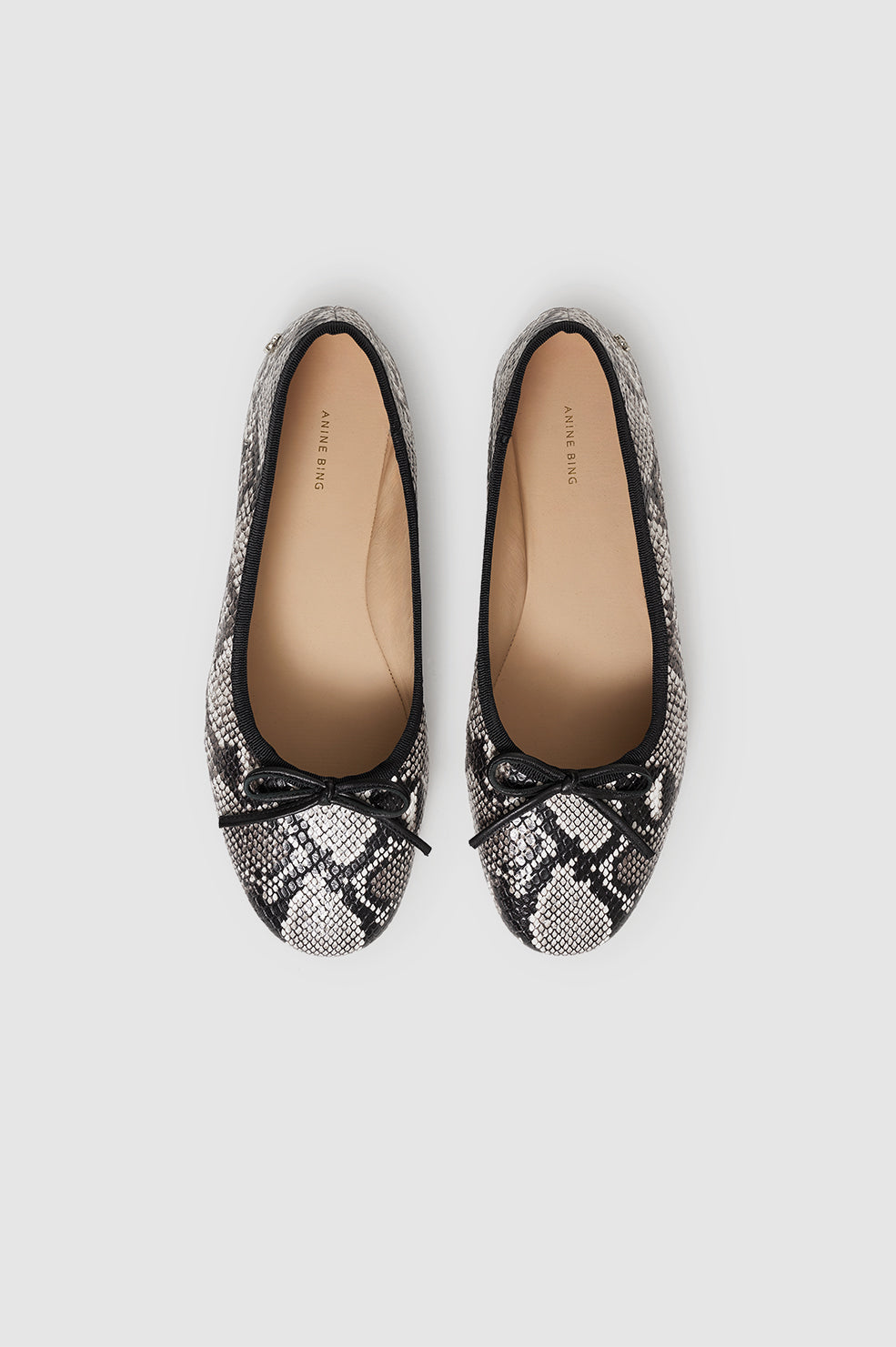 ANINE BING Jamie Flats - Python - top pair view
