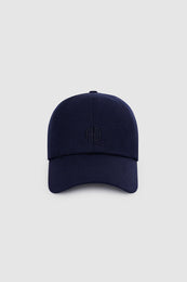 ANINE BING Jeremy Baseball Cap - Navy Wool - front view
