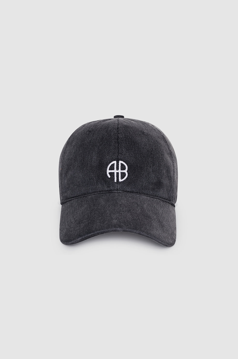 ANINE BING Jeremy Baseball Cap - Washed Smoke Grey - front view