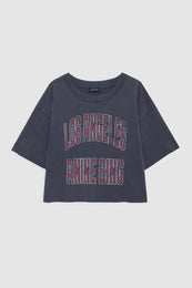 featured-img|ANINE BING Johnny Cropped Tee - Washed Black - front view