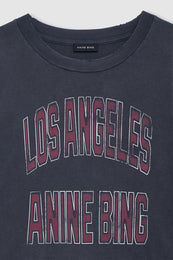 ANINE BING Johnny Cropped Tee - Washed Black - detail view