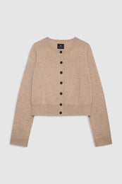 ANINE BING Joye Cardigan - Stone Melange - front view