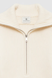 ANINE BING June Trucker Collar Sweater - Ecru - detail view