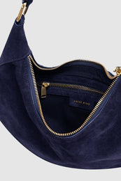 ANINE BING Kate Hobo Bag - Navy Suede - inside view