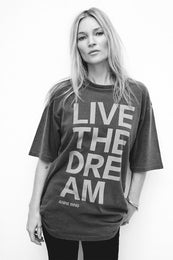 ANINE BING Cason Tee Live The Dream - Washed Black - Kate Moss Live the Dream