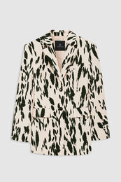 featured-img|ANINE BING Laika Blazer - Golden Beige Leopard - front view