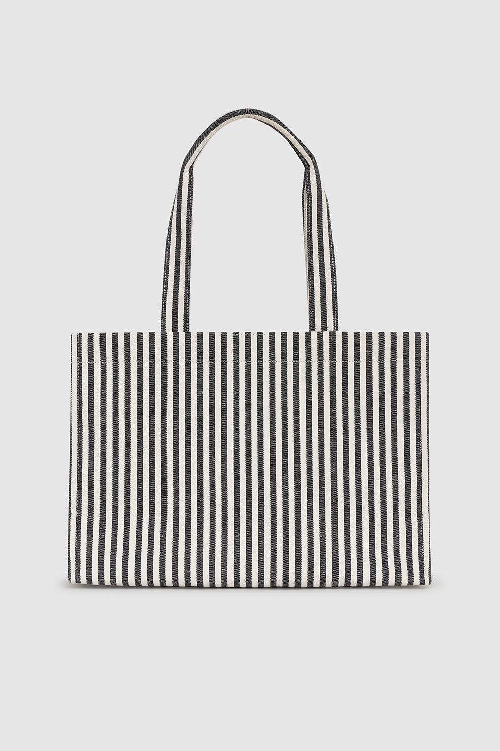 Lara Tote - White And Black Stripe View 3