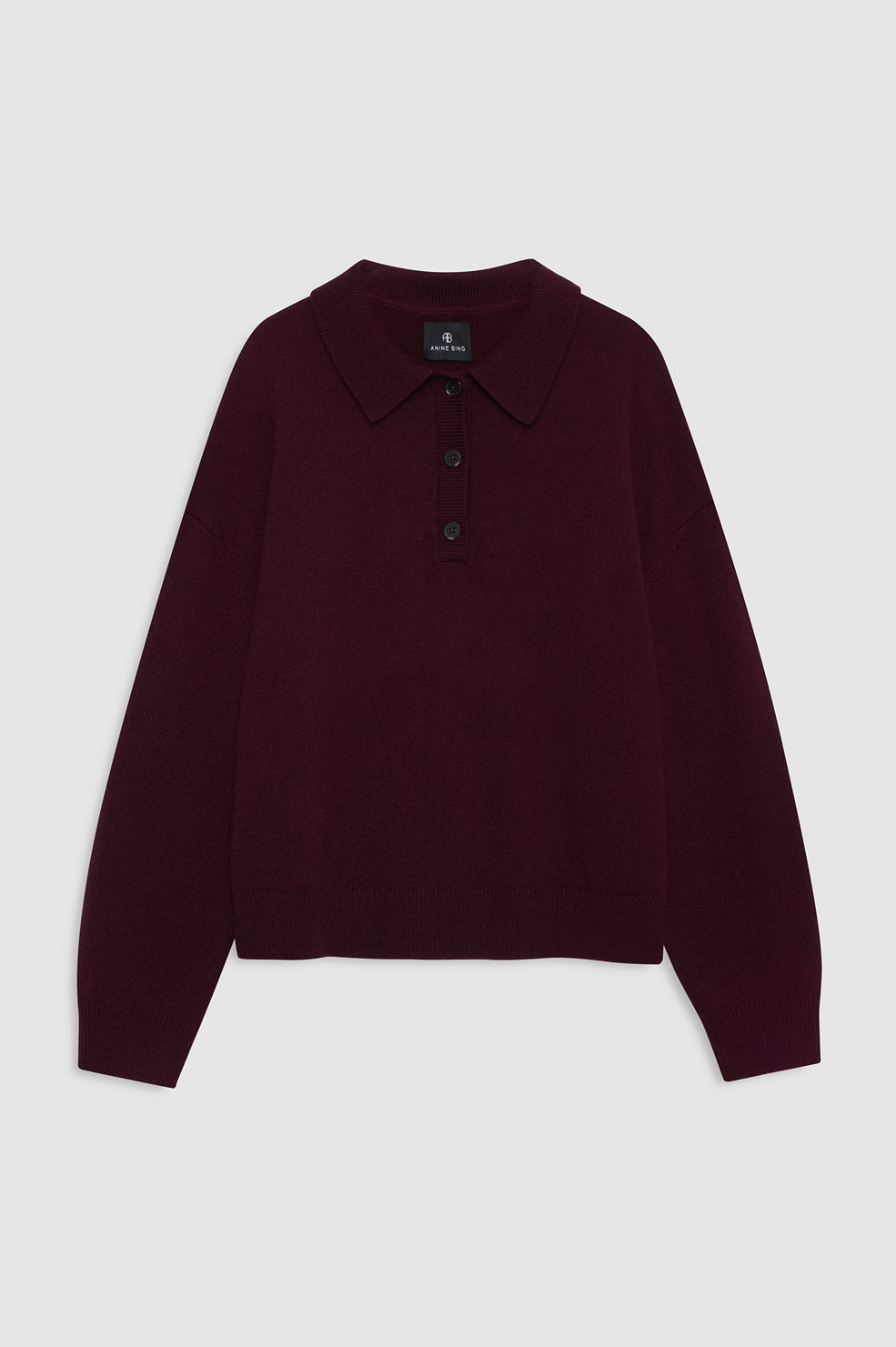 Lee Polo Sweater - Fig View 3
