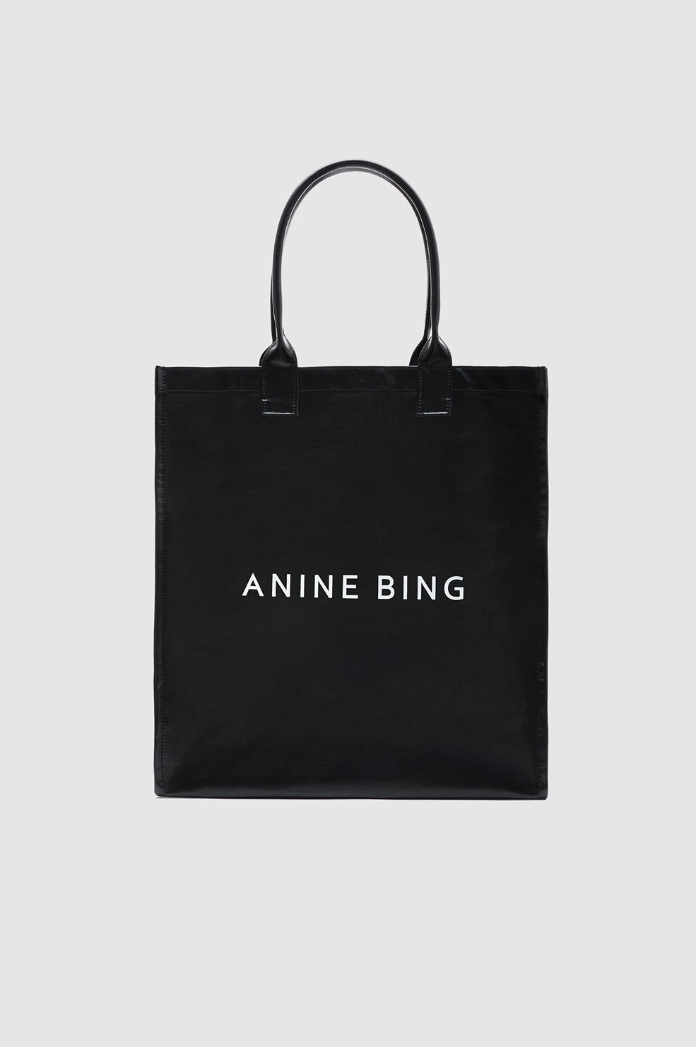 Leonie Coated Canvas Tote - Black View 1