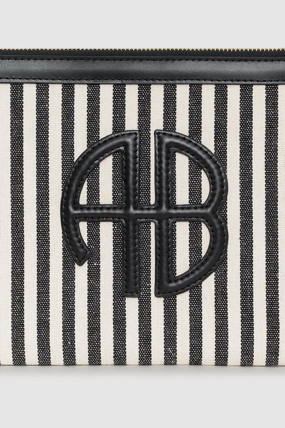 Lili Pouch - White And Black Stripe View 4
