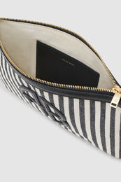 ANINE BING Lili Pouch - White And Black Stripe - inside view