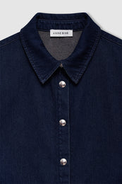 ANINE BING Lincoln Shirt - Ink Blue - detail view