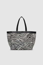 ANINE BING Medium Rio Tote - Zebra - front view