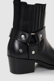 ANINE BING Mid Biker Boots - Black -  detail view