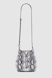 ANINE BING Mini Alana Bucket Bag - Python - front view