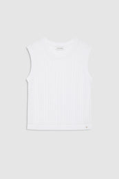 ANINE BING Moni Crop Tank - White - front view