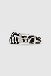 ANINE BING Nicola Belt - Zebra - rolled up view