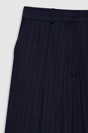 ANINE BING Paola Trouser - Navy Pinstripe - detail view