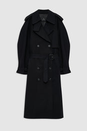 ANINE BING Pascale Maxi Trench - Black - front view