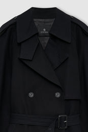 ANINE BING Pascale Maxi Trench - Black - detail view