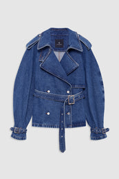 ANINE BING Pascale Trench - Clean Indigo - front view