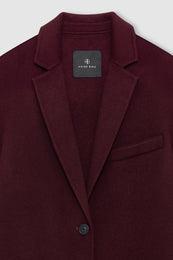 ANINE BING Quinn Blazer - Burgundy Cashmere Blend - back view