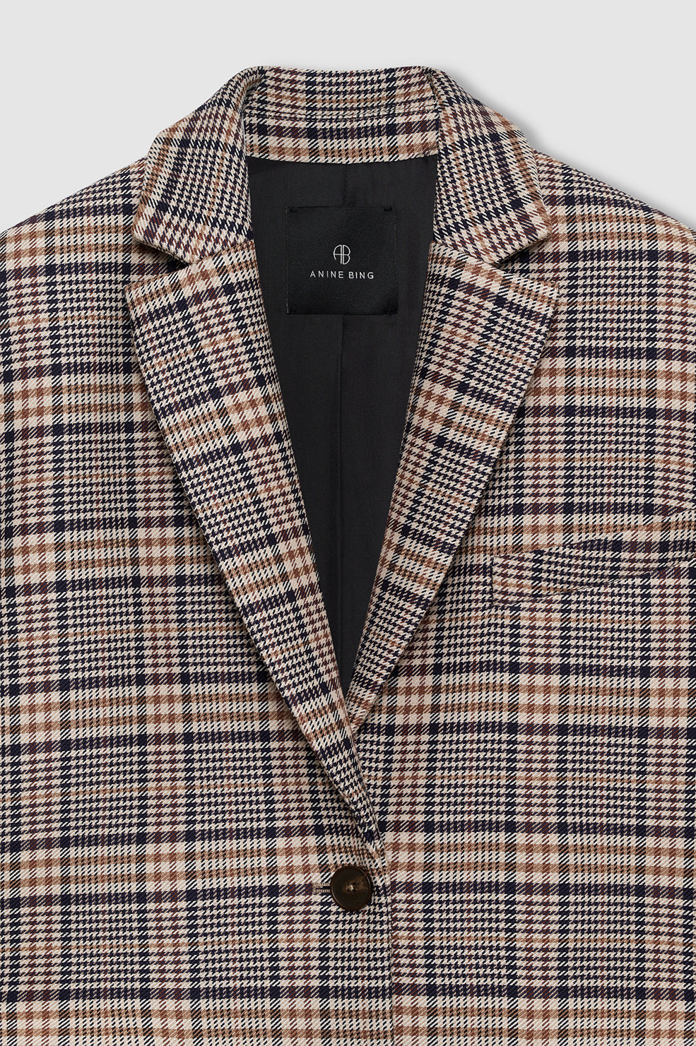 Quinn Blazer - Beige And Navy Checks View 4