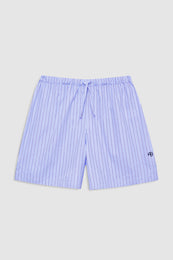 ANINE BING Ramy Short - Blue Stripe - front view