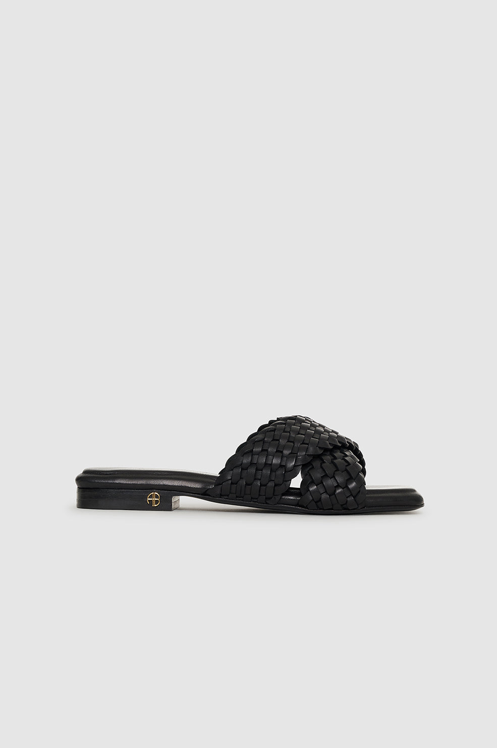 ANINE BING Ria Slides Braided - Black - front view