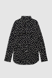 featured-img|ANINE BING Ruby Shirt - Black And White Double Dot Jacquard - Front View