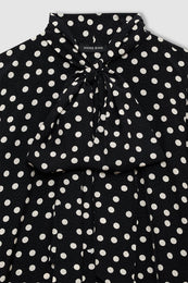 ANINE BING Ruby Shirt - Black And White Double Dot Jacquard - Detail View
