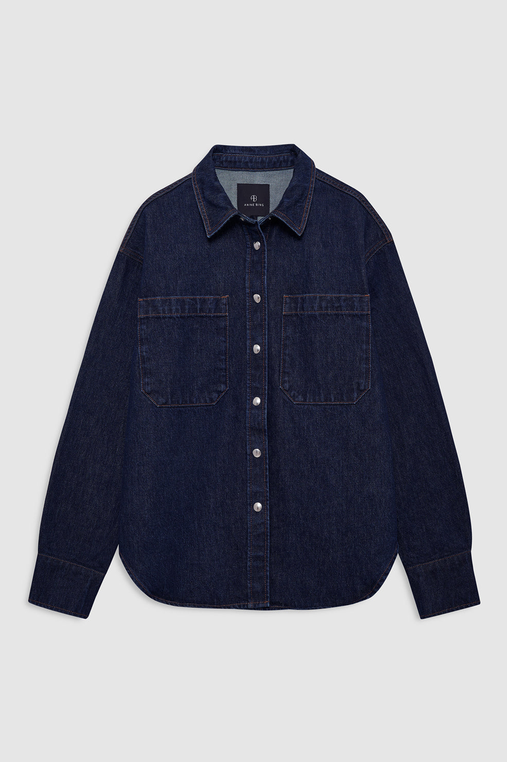 ANINE BING Samy Shirt - Unwashed Blue front view