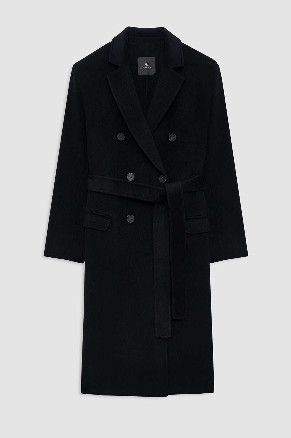 ANINE BING Sana Coat - Black Cashmere Blend - front view