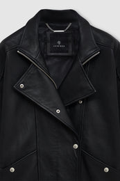 ANINE BING Sandy Jacket - Black Leather detail view