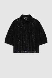 ANINE BING Shayna Top - Black Lace - front view