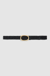 ANINE BING Signature Link Belt Braided - Black - front view