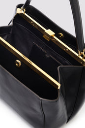 ANINE BING Small Anine Avenue Bag Grained Leather - Black - top view