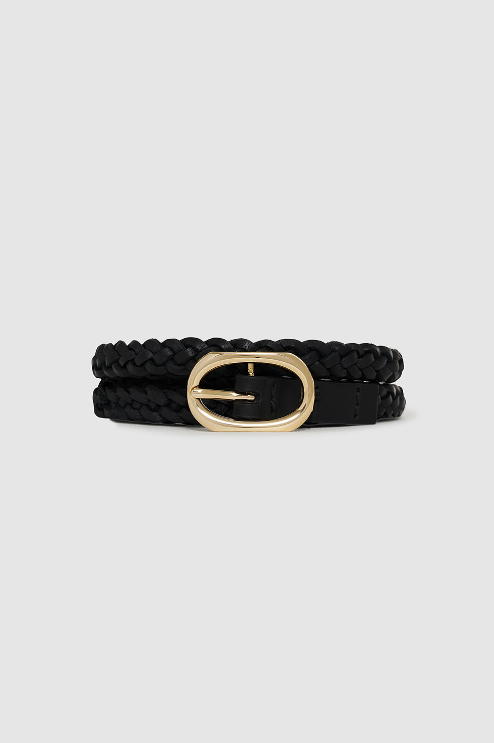 Small Double Signature Link Belt Braided - Black View 3