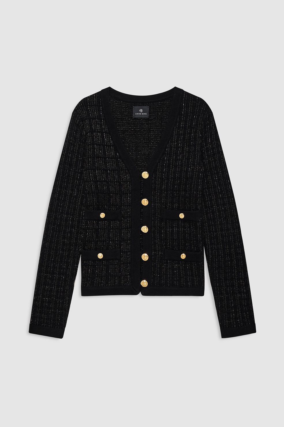 Tessa Tweed Cardigan - Black View 3