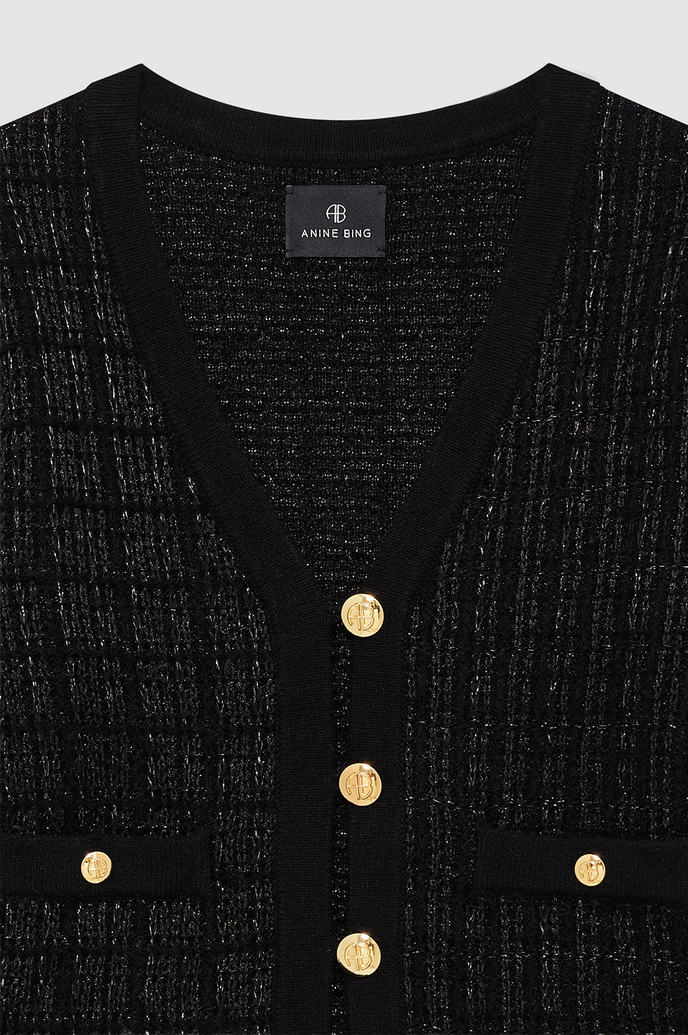 Tessa Tweed Cardigan - Black View 4