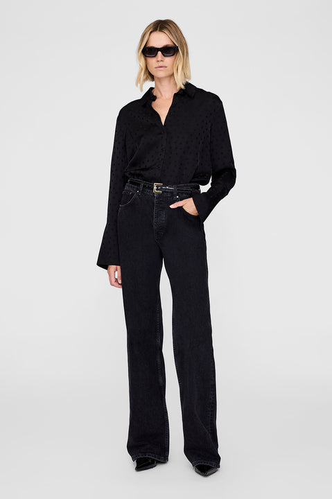 Amanda Shirt - Black Dot Jacquard