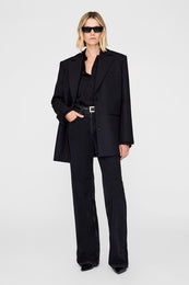 ANINE BING Amanda Shirt - Black Dot Jacquard - On Model Front third image