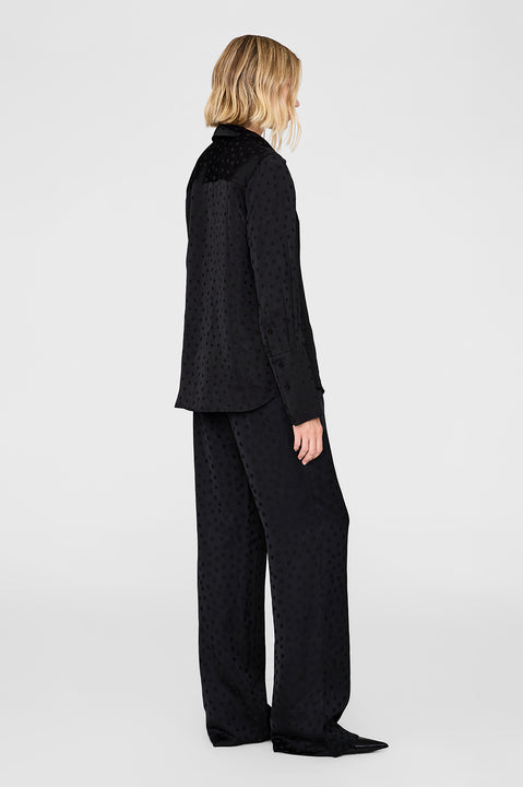 ANINE BING Elain Pant - Black Dot Jacquard - On Model back View