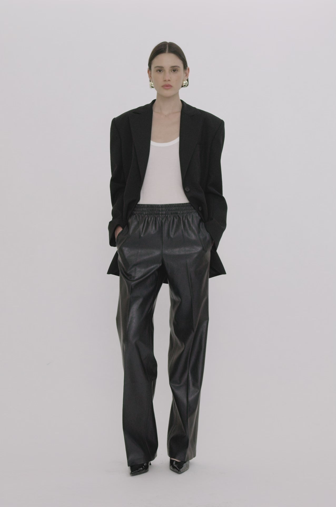 ANINE BING Soto Pant - Night Sky Vegan Leather