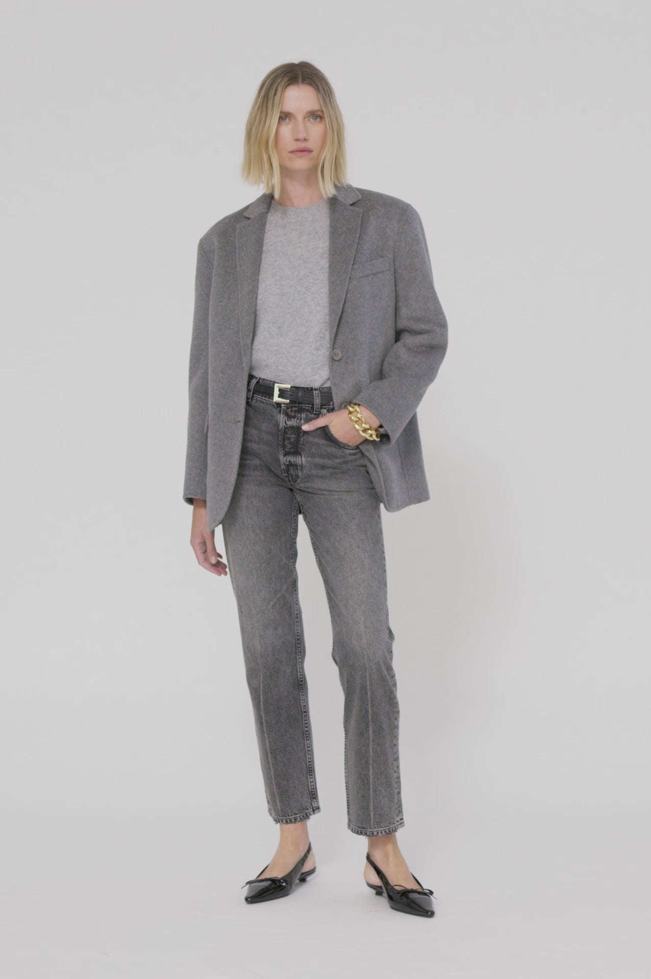 ANINE BING Quinn Blazer - Heather Grey